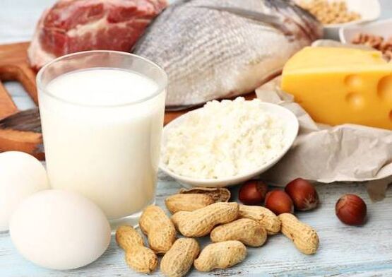 Piimatooted, kala, liha, pähklid ja munad - valgu dieedi dieet